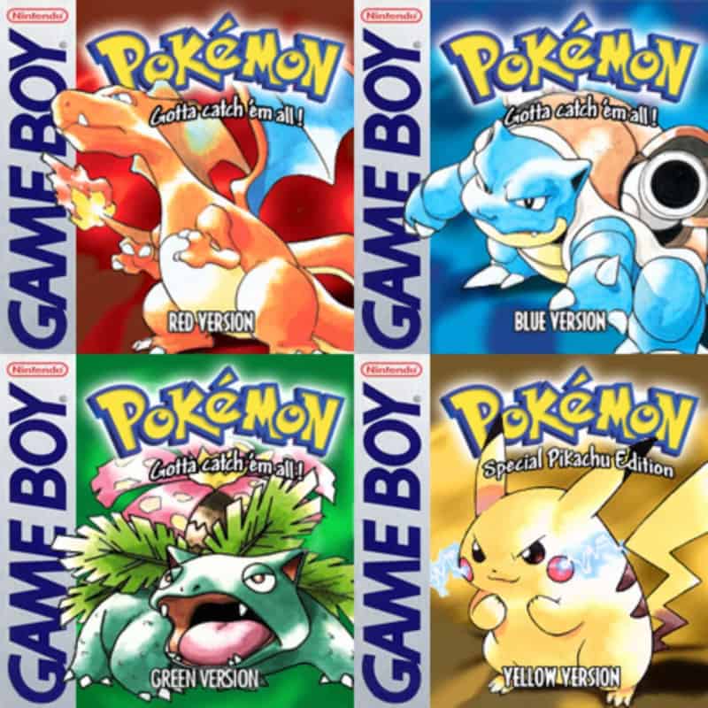 Most Popular Nintendo Games - Pokemon Red:Blue:Yellow:Green